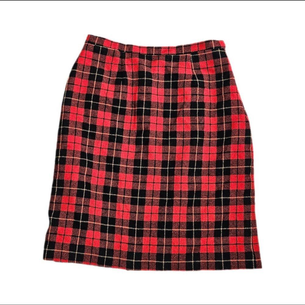 90s academia cottagecore red plaid would blend skirt